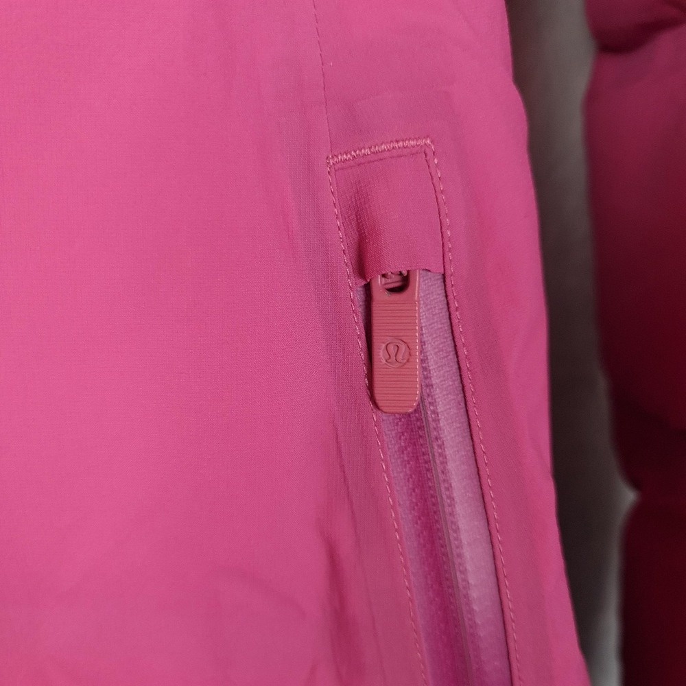 Lululemon Down Puffer Jacket Womens 8 Pink Hooded Sleet Street Coat Full Zip - Picture 4 of 16